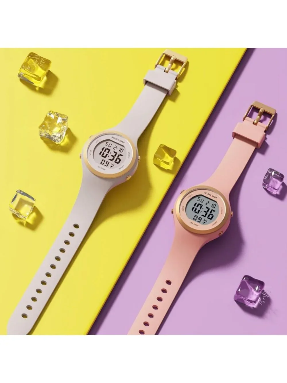 Waterproof Sport Women's Digital Chronograph Watch with Silicone Strap - Stylish
